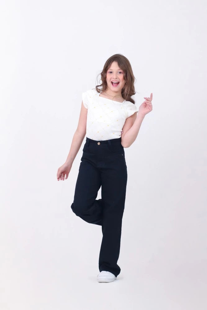 Calça wide leg preta