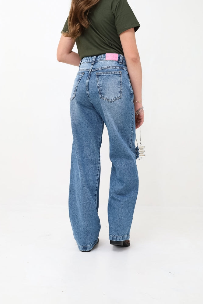 Calça wide leg juvenil
