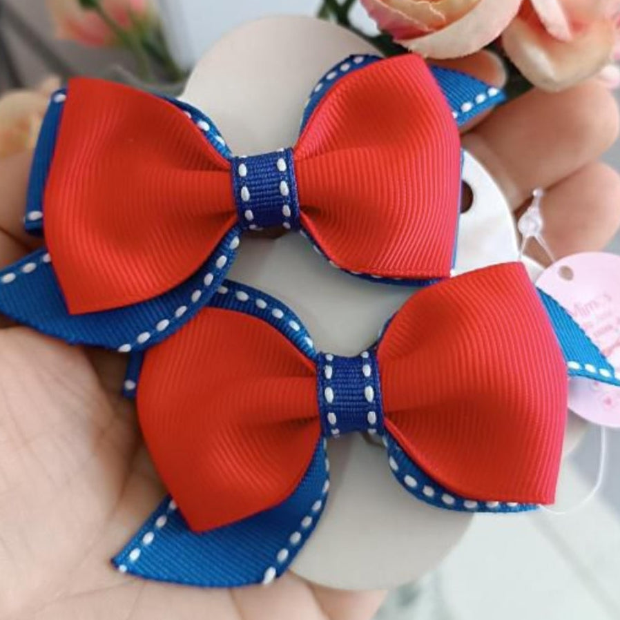 Duplinha escolar - Vermelho e azul