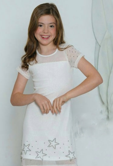 Vestido tule canelado(6/8ANOS)