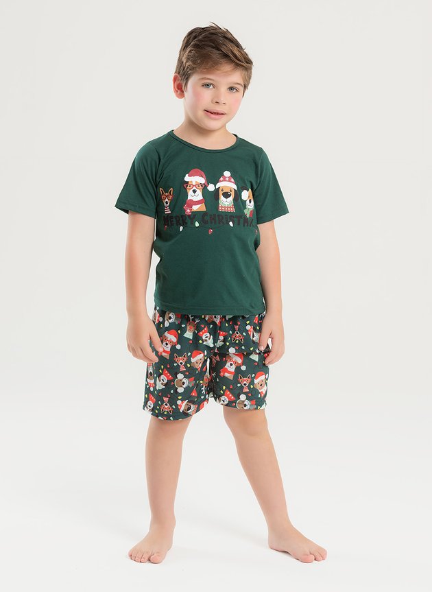 PIJAMA MASC. NATAL DOGS (14/8 Anos)