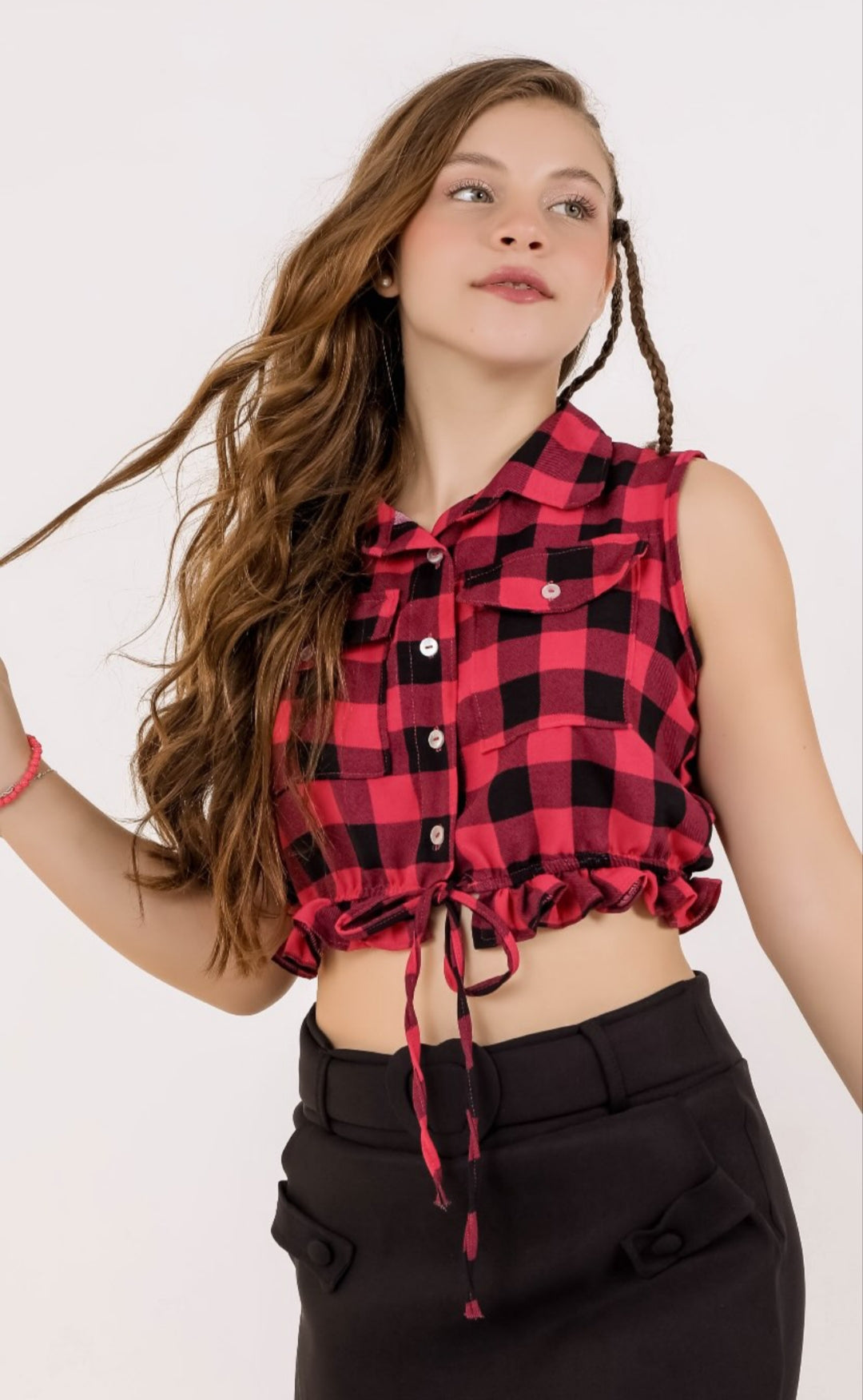 Blusa juvenil xadrez (12 a 16)
