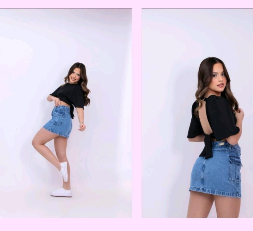 Saia cargo jeans(10ANOS) - 10 anos
