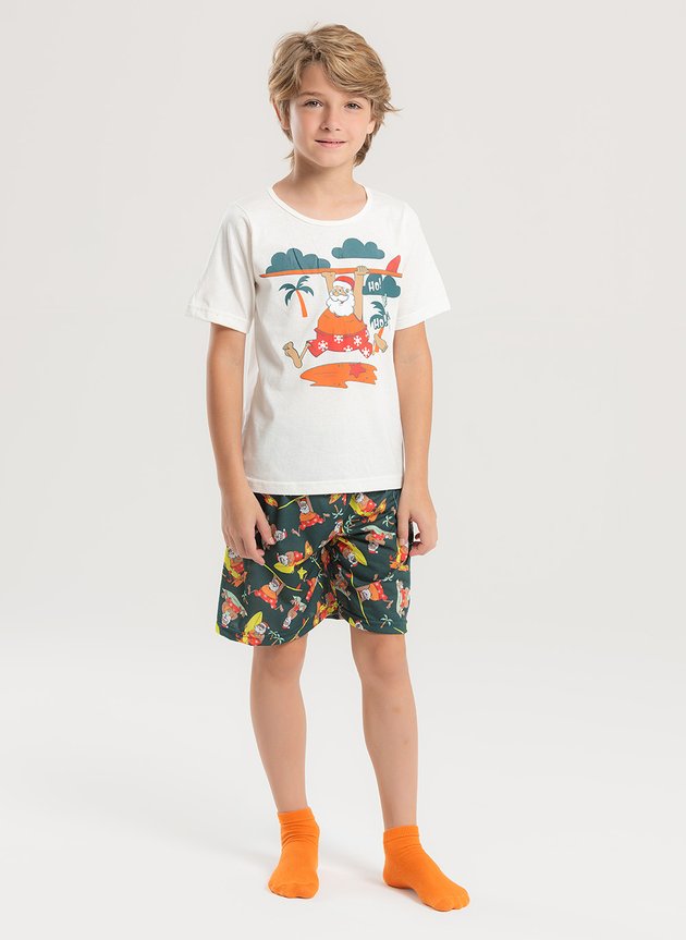 PIJAMA MASC. PAPAI NOEL - 8 ANOS