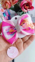 Laço barbie estampa - Rosa