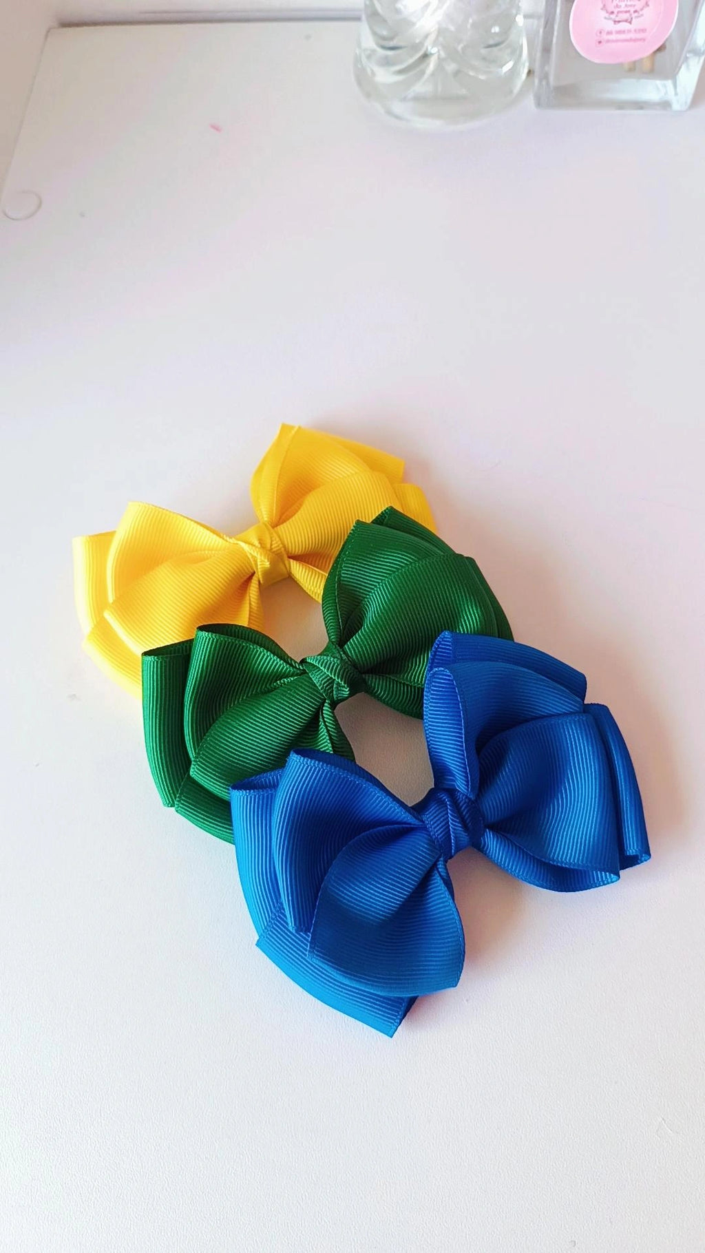 Laço cruzado duplo M=10cm - Amarelo
