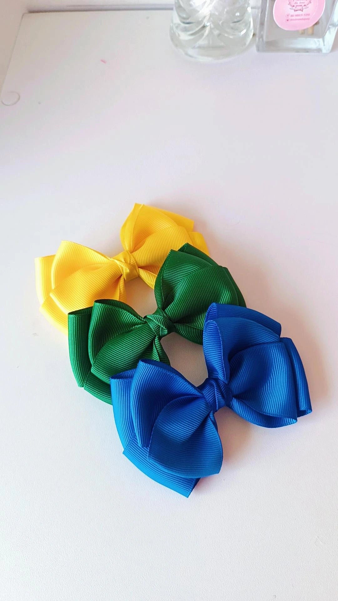 Laço cruzado duplo M=10cm - Amarelo