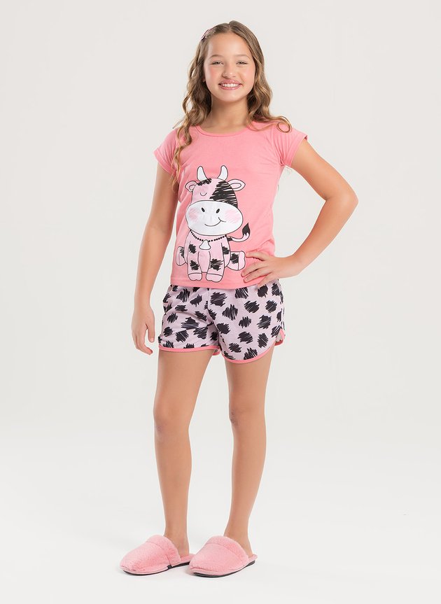 PIJAMA FEMININO VAQUINHA(4Anos) - 4 ANOS