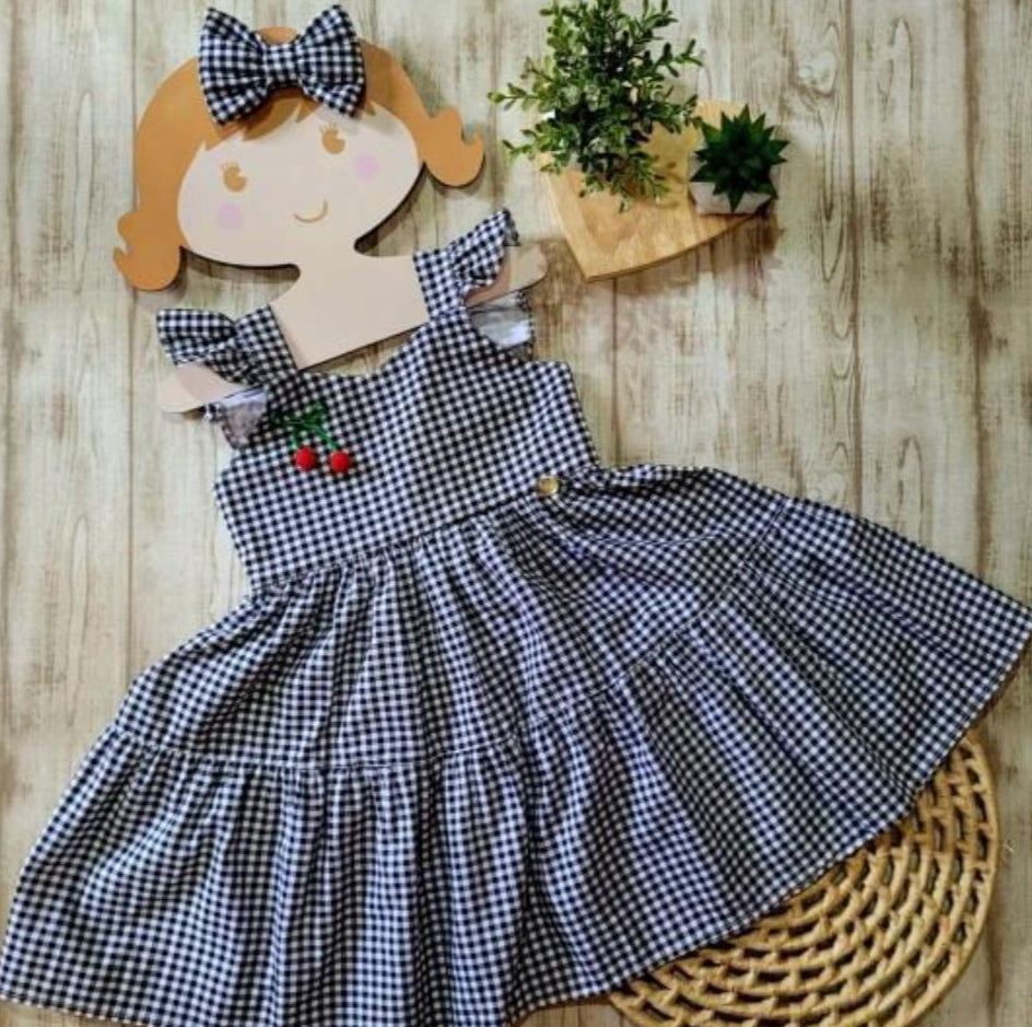 Vestido xadrez cerejinha