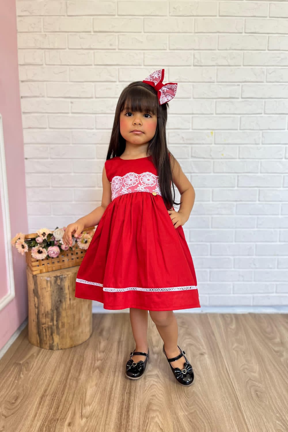 Vestido rendado red (1 ano)