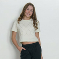 Blusa algodão strass 18anos - 18 anos - Off white