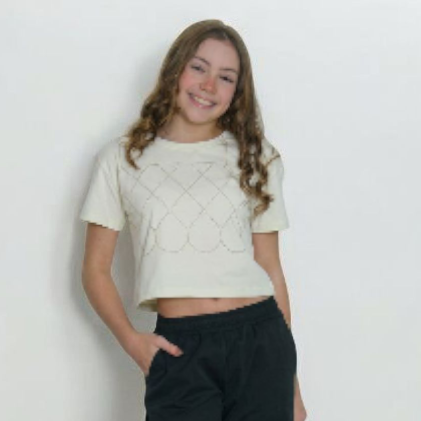 Blusa algodão strass 18anos - 18 anos - Off white