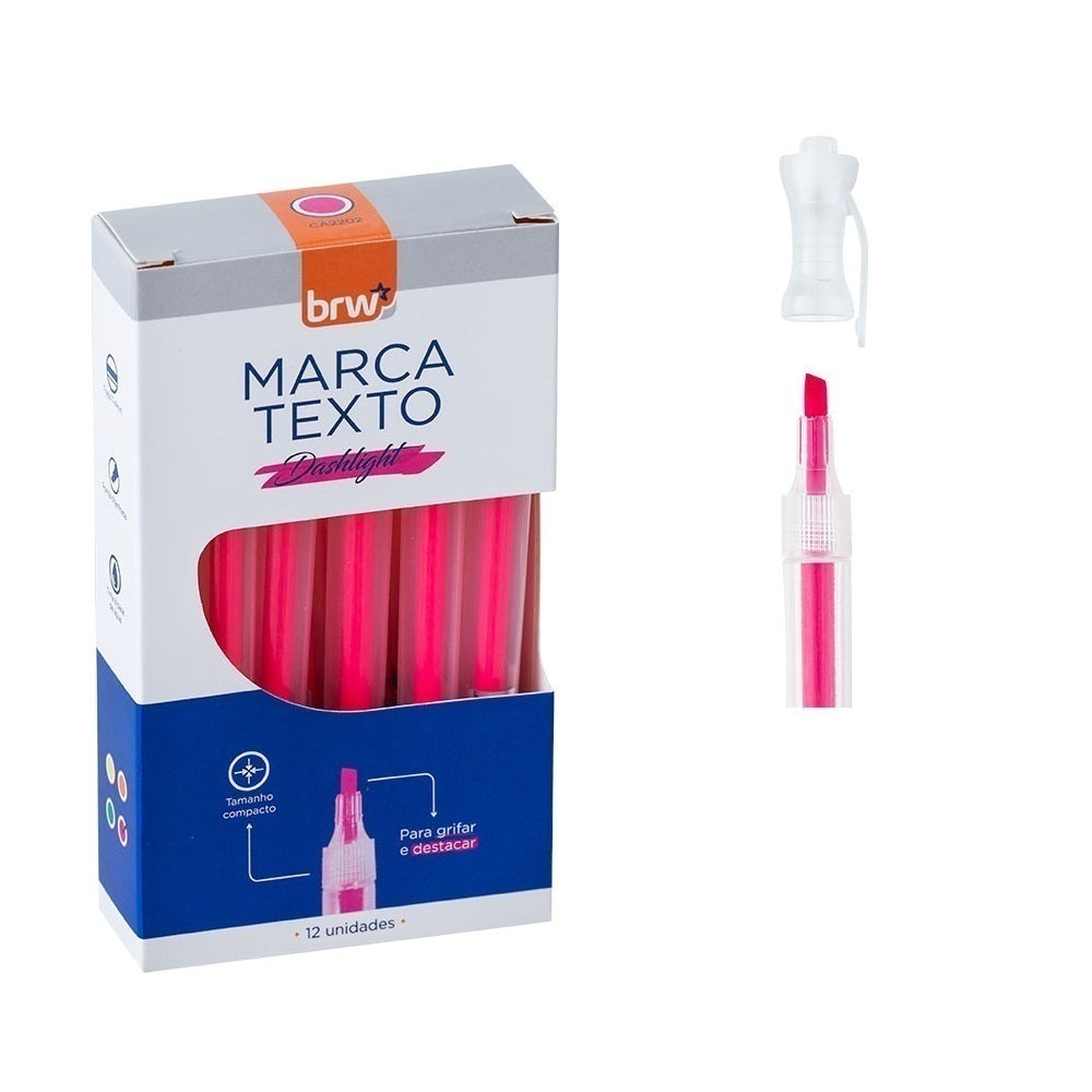 Marcador de texto fluorescente rosa