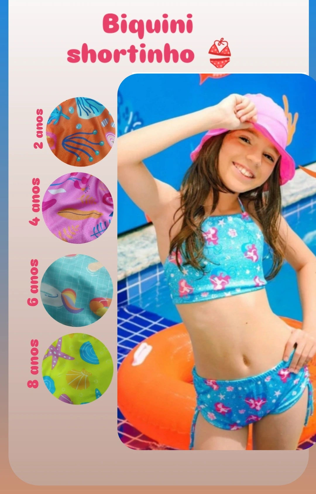 Biquini shortinho 6 anos