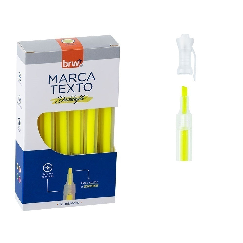 Marcador de texto fluorescente amarelo
