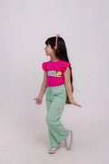 Calça wide leg verde 4 ANOS