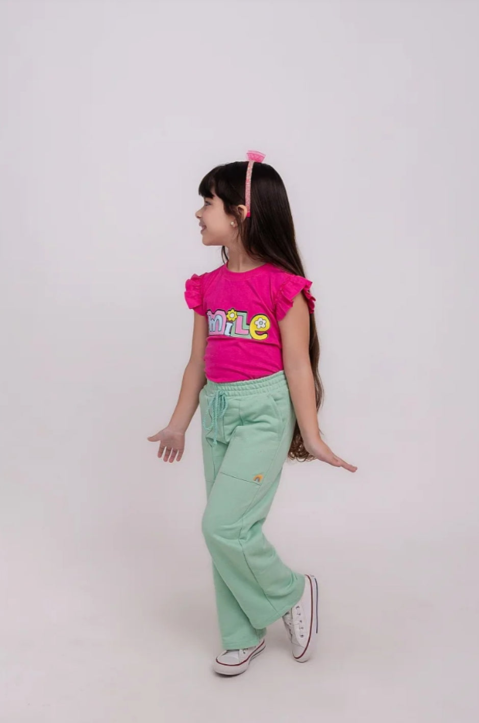 Calça wide leg verde 4 ANOS