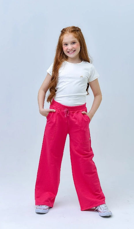Calça wide leg moletom Tam.6|8 ANOS