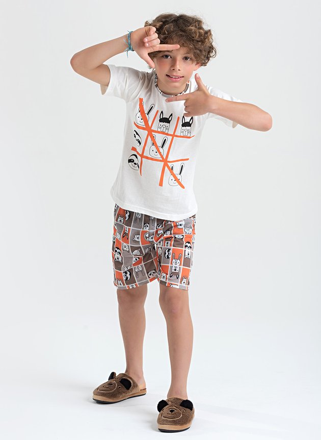 PIJAMA MASCULINO JOGO DA VELHA - 10 ANOS